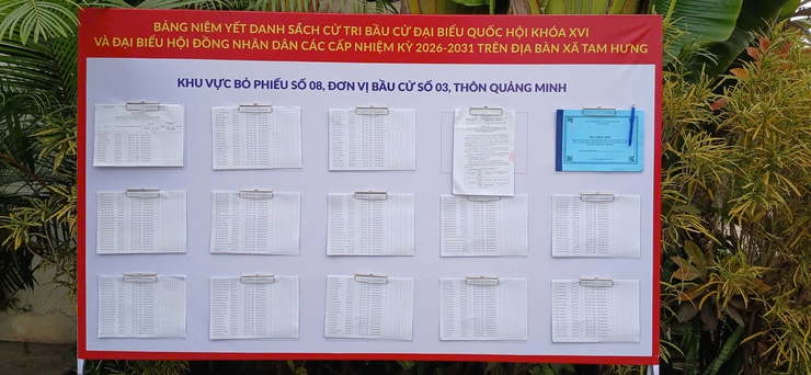 Xã Tam Hưng niêm yết danh sách cử tri đúng quy định, sẵn sàng hướng tới ngày bầu cử- Ảnh 4.