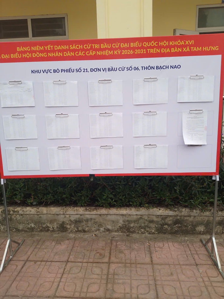 Xã Tam Hưng niêm yết danh sách cử tri đúng quy định, sẵn sàng hướng tới ngày bầu cử- Ảnh 3.