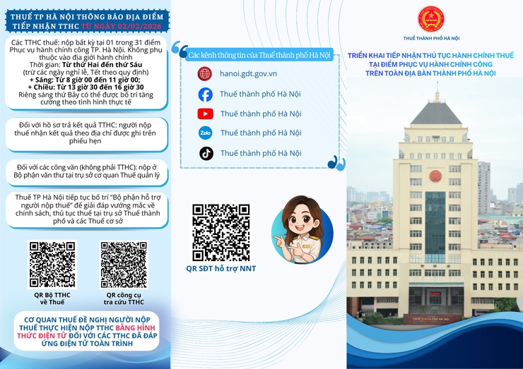 Thuế cơ sở 15 thành phố Hà Nội thông báo về việc thay đổi địa điểm tiếp nhận và trả kết quả giải quyết thủ tục hành chính thuộc thẩm quyền giải quyết của cơ quan Thuế- Ảnh 1.