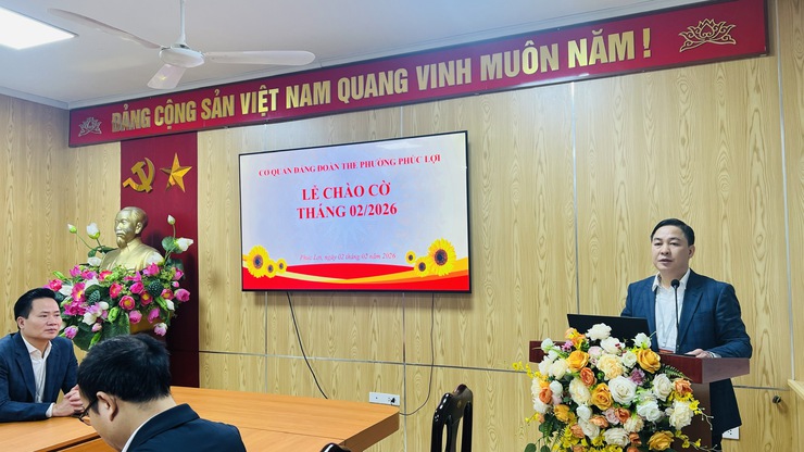 Lễ sinh hoạt dưới cờ tháng 02/2026 cơ quan Đảng, đoàn thể Phường- Ảnh 2.