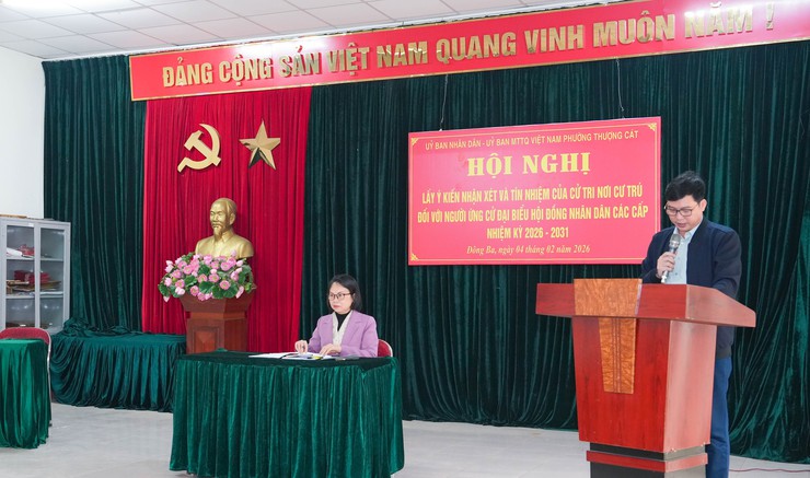 PHƯỜNG THƯỢNG CÁT TỔ CHỨC HỘI NGHỊ LẤY Ý KIẾN NHẬN XÉT, TÍN NHIỆM CỬ TRI NƠI CƯ TRÚ ĐỐI VỚI NGƯỜI ỨNG CỬ ĐẠI BIỂU HĐND CÁC CẤP- Ảnh 3.