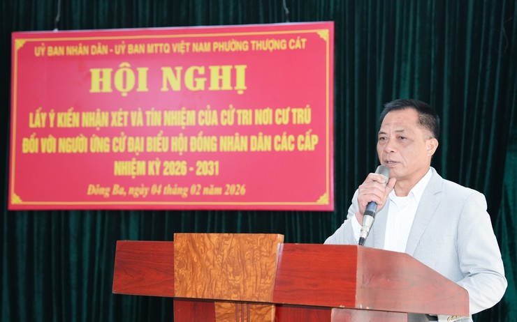 PHƯỜNG THƯỢNG CÁT TỔ CHỨC HỘI NGHỊ LẤY Ý KIẾN NHẬN XÉT, TÍN NHIỆM CỬ TRI NƠI CƯ TRÚ ĐỐI VỚI NGƯỜI ỨNG CỬ ĐẠI BIỂU HĐND CÁC CẤP- Ảnh 6.