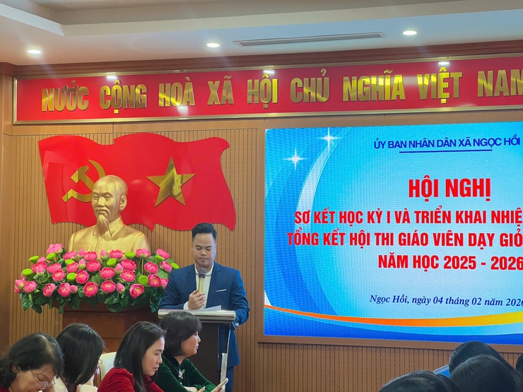 HỘI NGHỊ SƠ KẾT HỌC KỲ I VÀ TỔNG KẾT HỘI THI GIÁO VIÊN DẠY GIỎI CẤP TIỂU HỌC XÃ NGỌC HỒI – TỪ ĐÁNH GIÁ THỰC CHẤT ĐẾN ĐỊNH HƯỚNG PHÁT TRIỂN BỀN VỮNG- Ảnh 4.