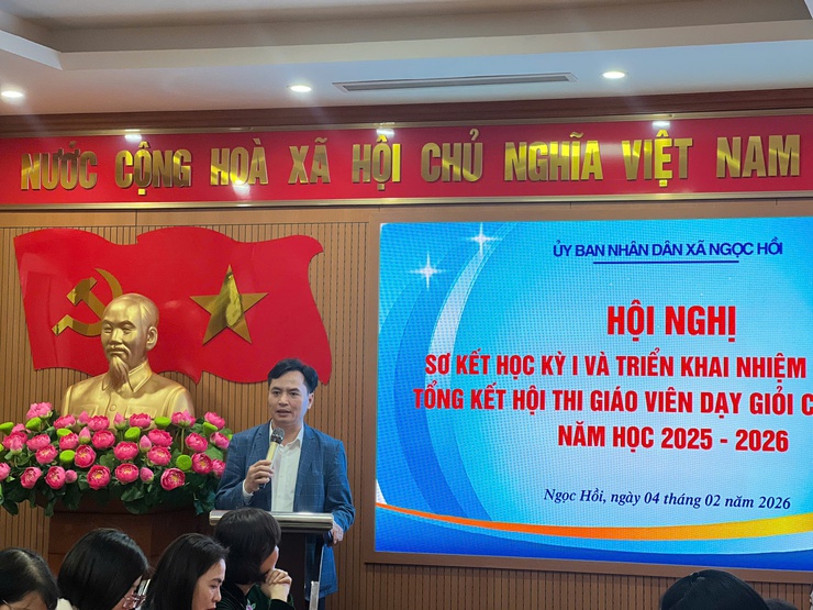 HỘI NGHỊ SƠ KẾT HỌC KỲ I VÀ TỔNG KẾT HỘI THI GIÁO VIÊN DẠY GIỎI CẤP TIỂU HỌC XÃ NGỌC HỒI – TỪ ĐÁNH GIÁ THỰC CHẤT ĐẾN ĐỊNH HƯỚNG PHÁT TRIỂN BỀN VỮNG- Ảnh 5.