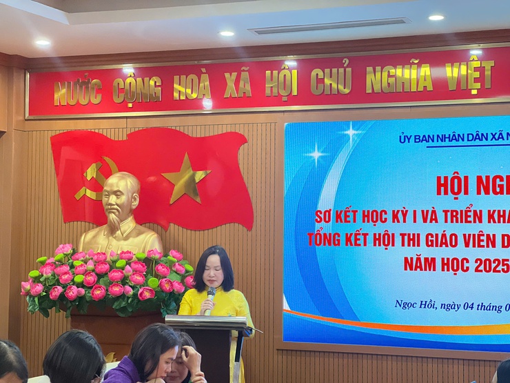 HỘI NGHỊ SƠ KẾT HỌC KỲ I VÀ TỔNG KẾT HỘI THI GIÁO VIÊN DẠY GIỎI CẤP TIỂU HỌC XÃ NGỌC HỒI – TỪ ĐÁNH GIÁ THỰC CHẤT ĐẾN ĐỊNH HƯỚNG PHÁT TRIỂN BỀN VỮNG- Ảnh 7.
