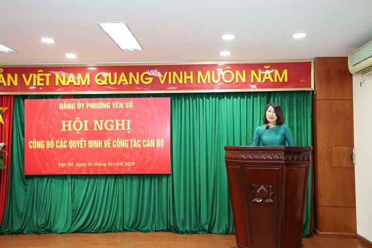 Phường Yên Sở tổ chức hội nghị công bố các Quyết định về công tác cán bộ- Ảnh 4.