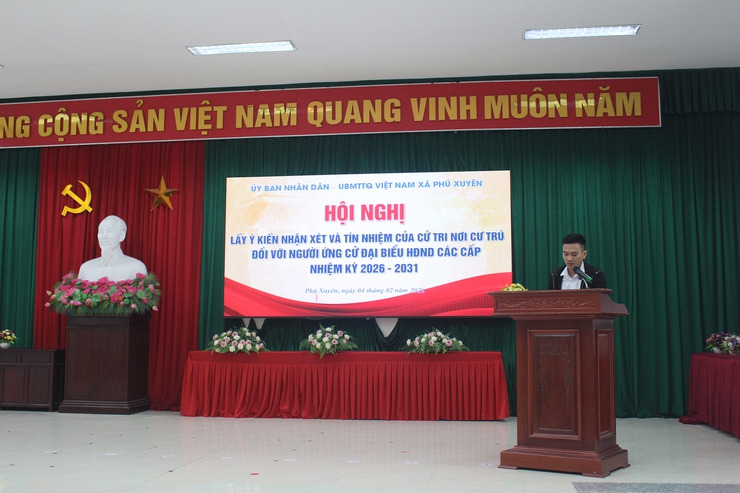 PHÚ XUYÊN LẤY Ý KIẾN CỬ TRI NƠI CÔNG TÁC ĐỐI VỚI NGƯỜI ĐƯỢC DỰ KIẾN GIỚI THIỆU ỨNG CỬ ĐẠI BIỂU HĐND XÃ, NHIỆM KỲ 2026-2031- Ảnh 4.