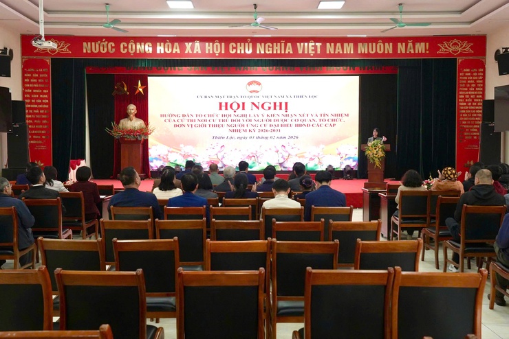 Xã Thiên Lộc tổ chức hội nghị hướng dẫn lấy ý kiến nhận xét và tín nhiệm của cử tri nơi cư trú đối với người được giới thiệu ứng cử đại biểu HĐND các cấp&nbsp;nhiệm kỳ 2026 – 2031- Ảnh 1.