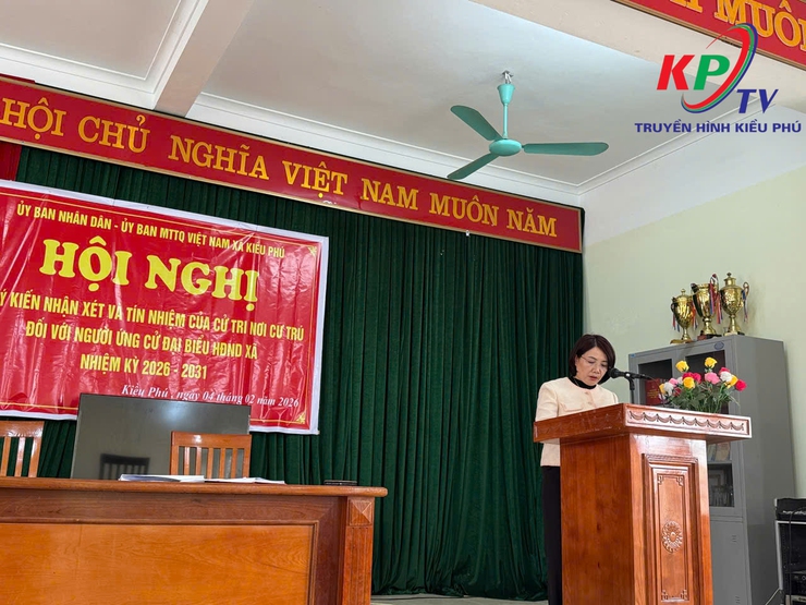 UB MTTQ xã Kiều Phú tổ chức Hội nghị lấy ý kiến nhận xét và tín nhiệm của cử tri nơi cư trú đối với những người ứng cử đại biểu HĐND xã nhiệm kỳ 2026-2031- Ảnh 2.