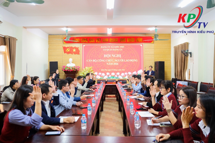 Cơ quan Đảng xã Kiều Phú tổ chức Hội nghị cán bộ, công chức, viên chức, người lao động năm 2026- Ảnh 1.