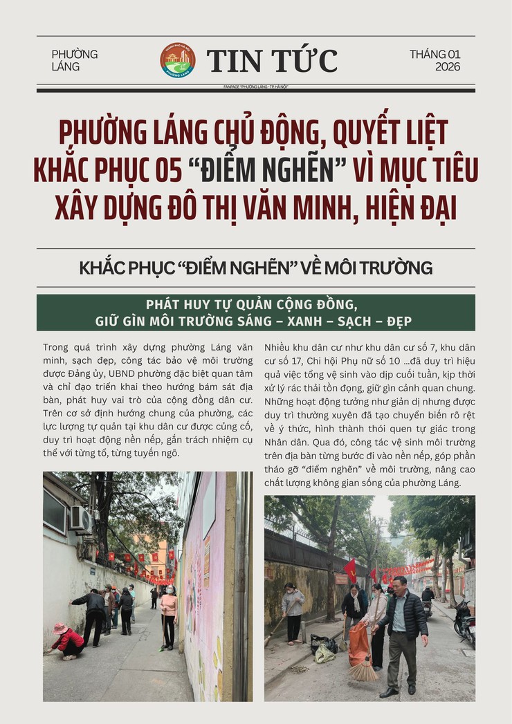 PHƯỜNG LÁNG CHỦ ĐỘNG, QUYẾT LIỆT KHẮC PHỤC 05 “ĐIỂM NGHẼN” VÌ MỤC TIÊU XÂY DỰNG ĐÔ THỊ VĂN MINH, HIỆN ĐẠI- Ảnh 3.