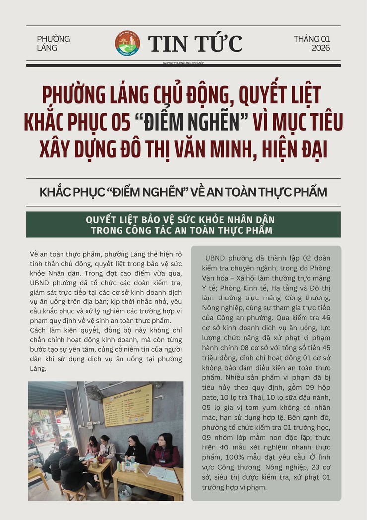 PHƯỜNG LÁNG CHỦ ĐỘNG, QUYẾT LIỆT KHẮC PHỤC 05 “ĐIỂM NGHẼN” VÌ MỤC TIÊU XÂY DỰNG ĐÔ THỊ VĂN MINH, HIỆN ĐẠI- Ảnh 5.