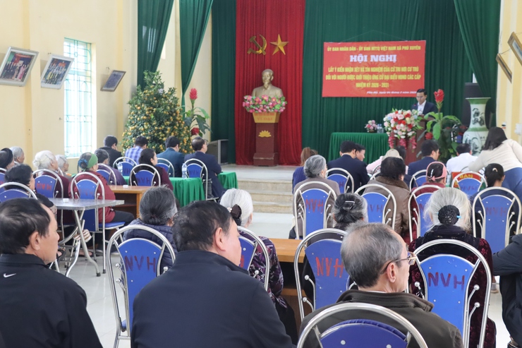 Hội nghị lấy ý kiến nhận xét và tín nhiệm của cử tri nơi cư trú đối với những người ứng cử đại biểu HĐND các cấp tại thôn Phú Mỹ- Ảnh 3.