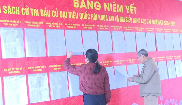 Xã Hát Môn hoàn thành niêm yết danh sách cử tri bầu cử đại biểu Quốc hội và đại biểu HĐND các cấp nhiệm kỳ 2026 - 2031- Ảnh 1.