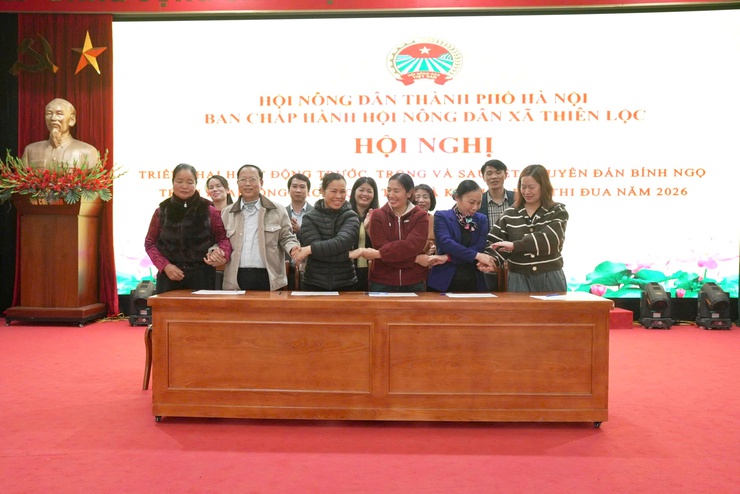 Hội Nông dân xã Thiên Lộc triển khai hoạt động trước, trong và sau Tết Nguyên đán Bính Ngọ; triển khai công tác trọng tâm và ký giao ước thi đua năm 2026- Ảnh 8.