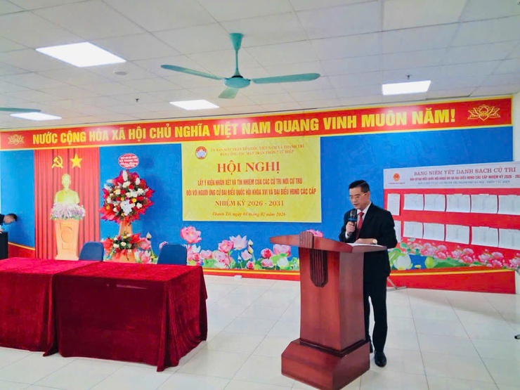 MTTQ XÃ THANH TRÌ TỔ CHỨC CÁC HỘI NGHỊ LẤY Ý KIẾN NHẬN XÉT VÀ TÍN NHIỆM CỦA CỬ TRI NƠI CƯ TRÚ ĐỐI VỚI NGƯỜI ỨNG CỬ ĐẠI BIỂU HĐND CÁC CẤP NHIỆM KỲ 2026 - 2031- Ảnh 3.