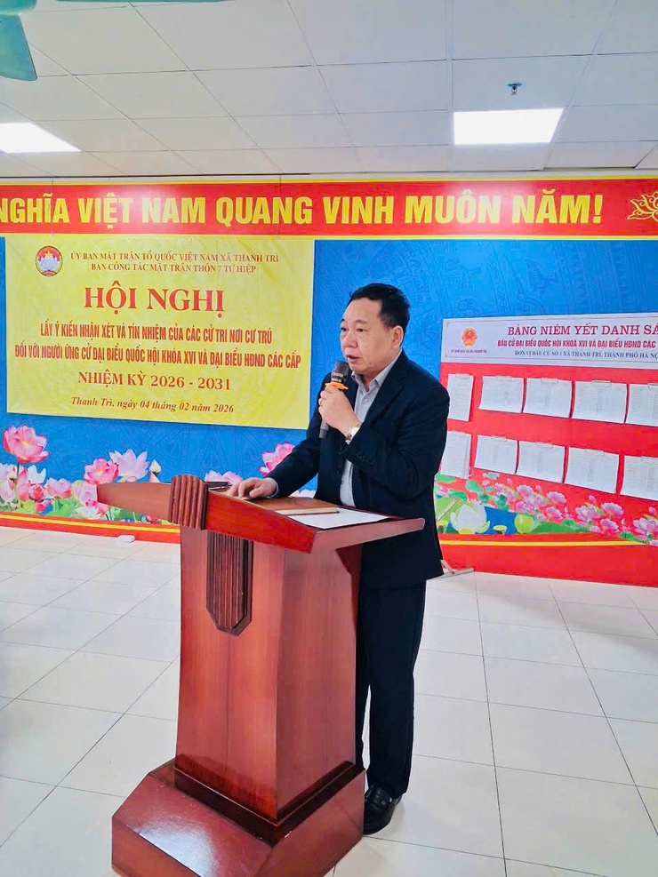 MTTQ XÃ THANH TRÌ TỔ CHỨC CÁC HỘI NGHỊ LẤY Ý KIẾN NHẬN XÉT VÀ TÍN NHIỆM CỦA CỬ TRI NƠI CƯ TRÚ ĐỐI VỚI NGƯỜI ỨNG CỬ ĐẠI BIỂU HĐND CÁC CẤP NHIỆM KỲ 2026 - 2031- Ảnh 7.