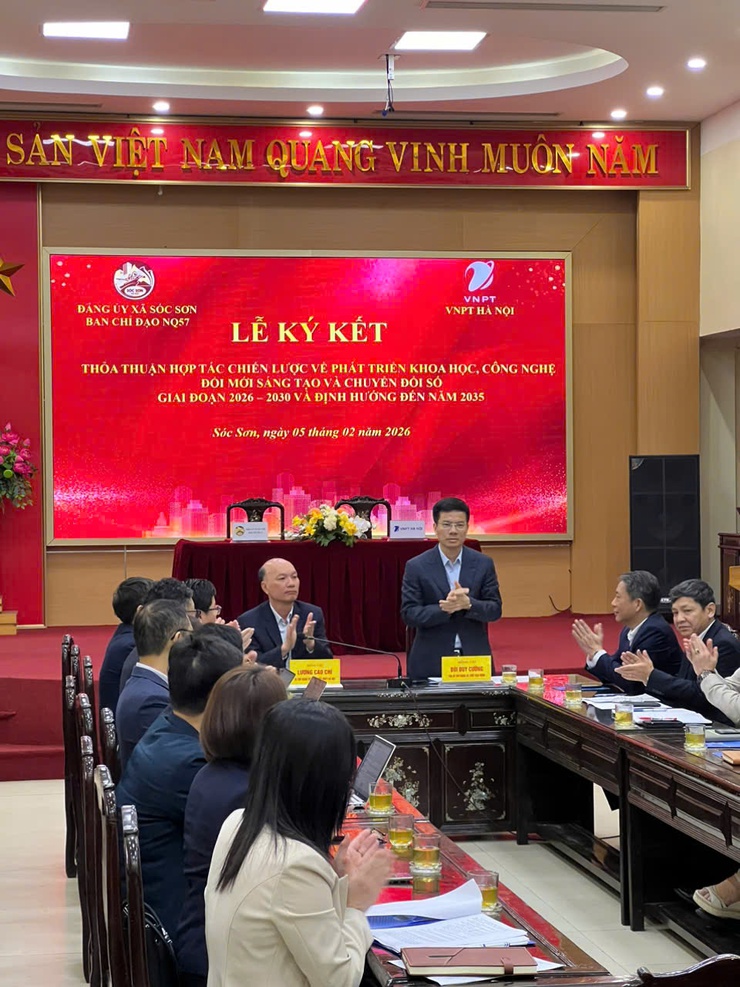 Xã Sóc Sơn ký kết Thỏa thuận hợp tác chiến lược với VNPT Hà Nội, tạo đột phá trong chuyển đổi số- Ảnh 3.