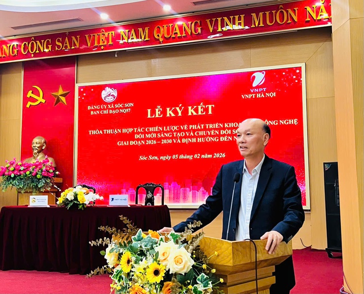 Xã Sóc Sơn ký kết Thỏa thuận hợp tác chiến lược với VNPT Hà Nội, tạo đột phá trong chuyển đổi số- Ảnh 2.