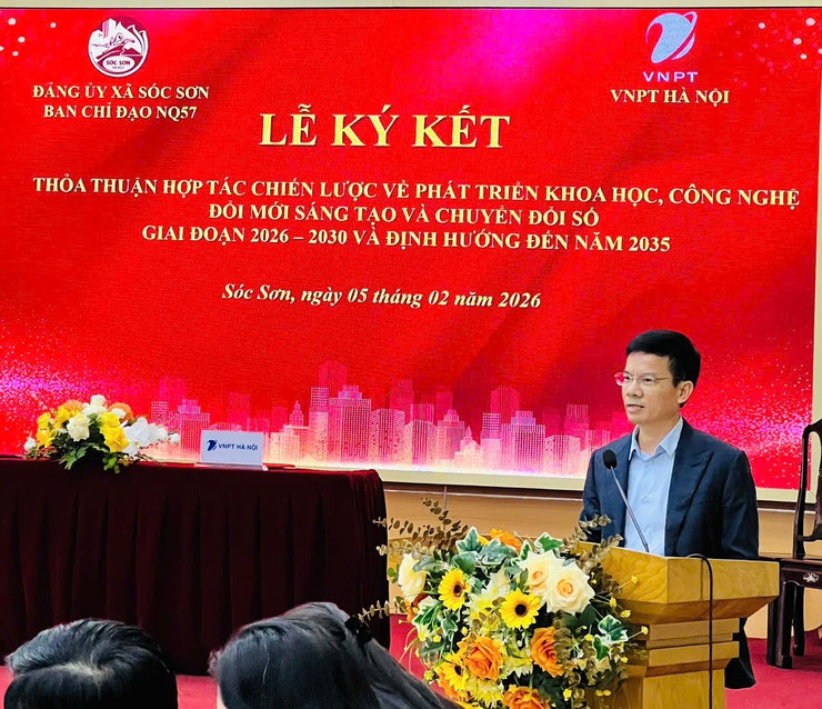 Xã Sóc Sơn ký kết Thỏa thuận hợp tác chiến lược với VNPT Hà Nội, tạo đột phá trong chuyển đổi số- Ảnh 1.