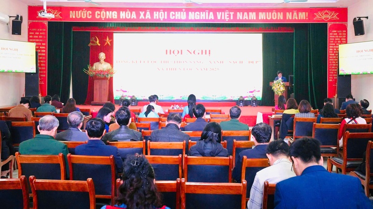 UBND xã Thiện Lộc tổ chức hội nghị tổng kết cuộc thi "Thôn sáng - xanh - sạch - đẹp" năm 2025- Ảnh 1.