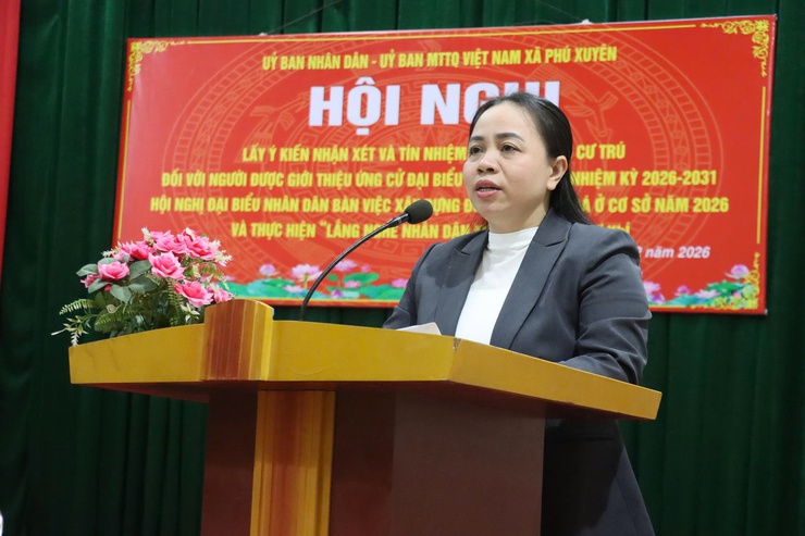 Hội nghị lấy ý kiến nhận xét và tín nhiệm của cử tri nơi cư trú đối với người được giới thiệu ứng cử đại biểu HĐND các cấp nhiệm kỳ 2026 -2031- Ảnh 1.