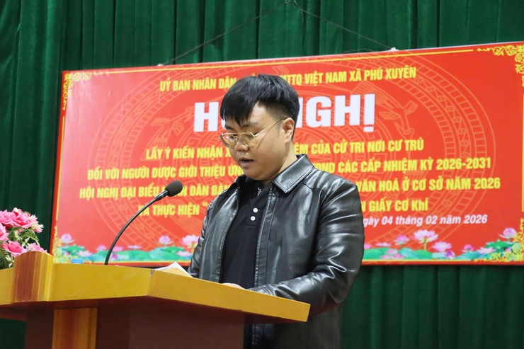 Hội nghị lấy ý kiến nhận xét và tín nhiệm của cử tri nơi cư trú đối với người được giới thiệu ứng cử đại biểu HĐND các cấp nhiệm kỳ 2026 -2031- Ảnh 2.