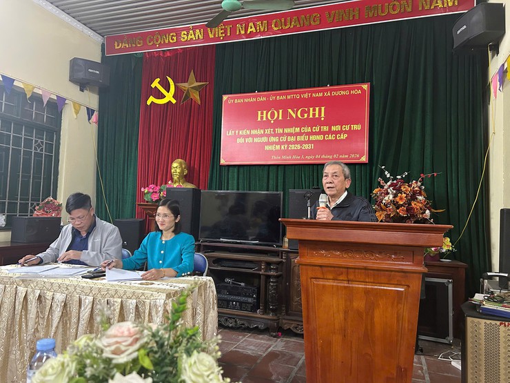 Xã Dương Hoà tổ chức hội nghị lấy ý kiến cử tri nơi cư trú đối với người được giới thiệu ứng cử Đại biểu HĐND các cấp nhiệm kỳ 2026-2031 - Ảnh 2.