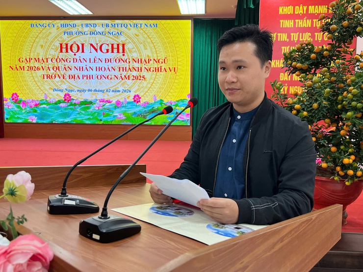 PHƯỜNG ĐÔNG NGẠC TỔ CHỨC HỘI NGHỊ GẶP MẶT CÔNG DÂN LÊN ĐƯỜNG NHẬP NGŨ NĂM 2026 VÀ QUÂN NHÂN HOÀN THÀNH NGHĨA VỤ QUÂN SỰ TRỞ VỀ ĐỊA PHƯƠNG- Ảnh 5.