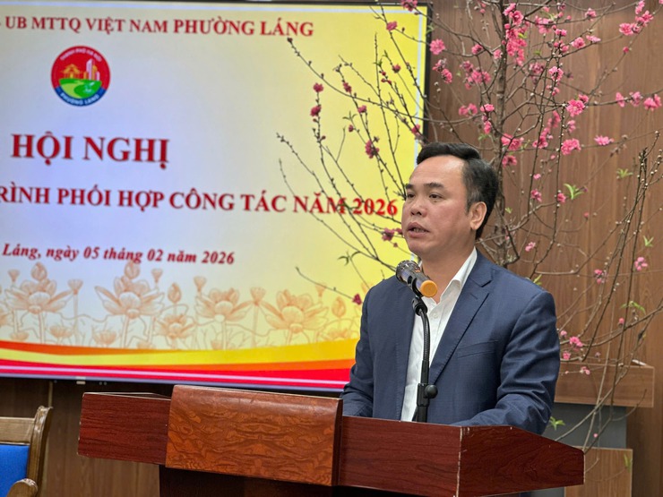 HỘI NGHỊ KÝ KẾT CHƯƠNG TRÌNH PHỐI HỢP CÔNG TÁC NĂM 2026 GIỮA HĐND – UBND – ỦY BAN MTTQ VIỆT NAM PHƯỜNG LÁNG- Ảnh 3.