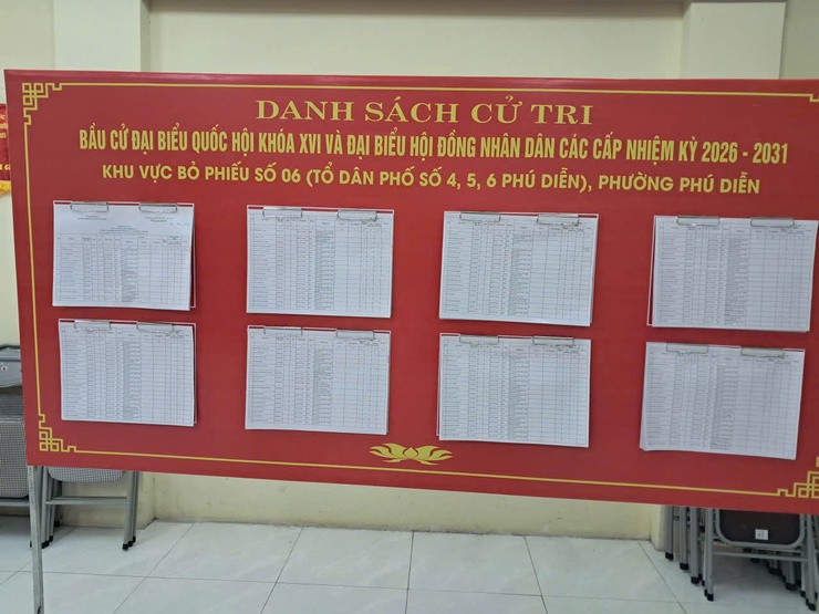 Phường Phú Diễn hoàn thành niêm yết danh sách cử tri phục vụ bầu cử Quốc hội khóa XVI và đại biểu HĐND các cấp nhiệm kỳ 2026 - 2031- Ảnh 16.