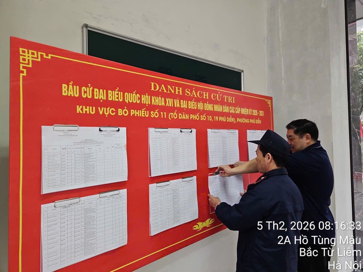 Phường Phú Diễn hoàn thành niêm yết danh sách cử tri phục vụ bầu cử Quốc hội khóa XVI và đại biểu HĐND các cấp nhiệm kỳ 2026 - 2031- Ảnh 19.