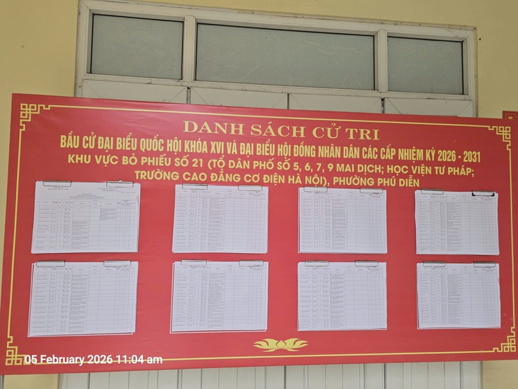 Phường Phú Diễn hoàn thành niêm yết danh sách cử tri phục vụ bầu cử Quốc hội khóa XVI và đại biểu HĐND các cấp nhiệm kỳ 2026 - 2031- Ảnh 10.