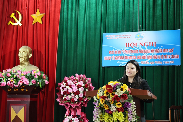 Chi hội Phụ nữ thôn Thái Hòa ra mắt mô hình “Tổ phụ nữ thu gom, phân loại rác xây dựng gia đình 3 sạch”- Ảnh 2.