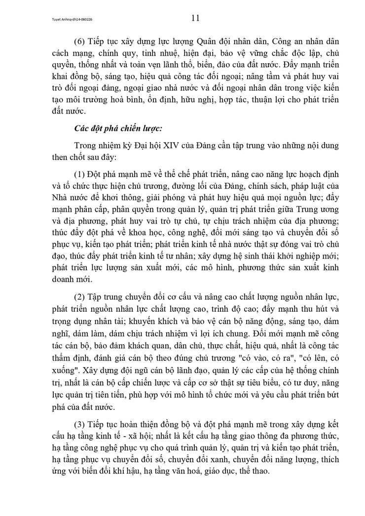 Toàn văn Nghị quyết Đại hội đại biểu toàn quốc lần thứ XIV của Đảng- Ảnh 11.