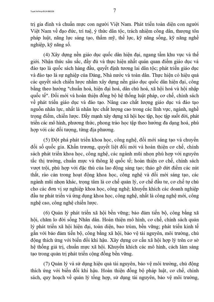 Toàn văn Nghị quyết Đại hội đại biểu toàn quốc lần thứ XIV của Đảng- Ảnh 7.
