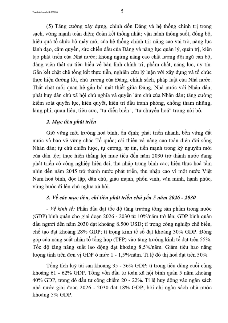 Toàn văn Nghị quyết Đại hội đại biểu toàn quốc lần thứ XIV của Đảng- Ảnh 5.