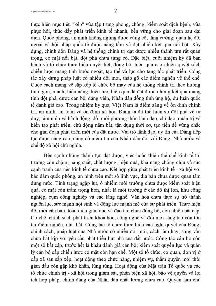 Toàn văn Nghị quyết Đại hội đại biểu toàn quốc lần thứ XIV của Đảng- Ảnh 2.