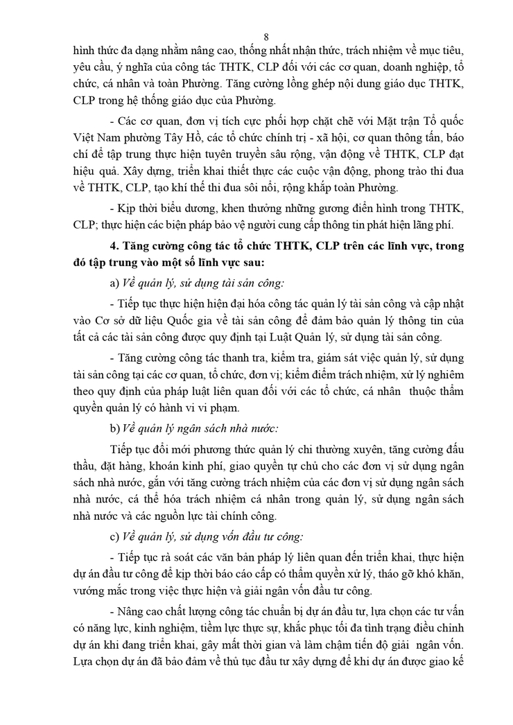 Phường Tây Hồ: Thực hành tiết kiệm, chống lãng phí năm 2026- Ảnh 8.