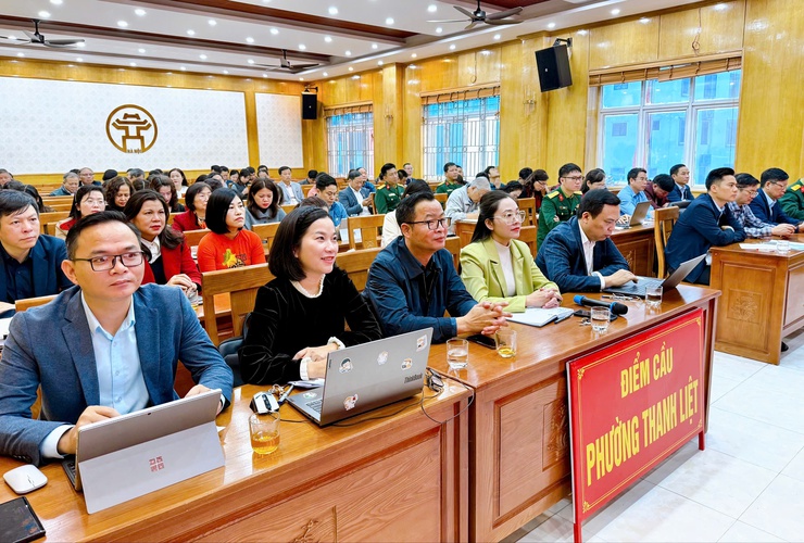 Phường Thanh Liệt tham dự hội nghị trực tuyến quán triệt, triển khai thực hiện Nghị quyết Đại hội XIV của Đảng- Ảnh 2.