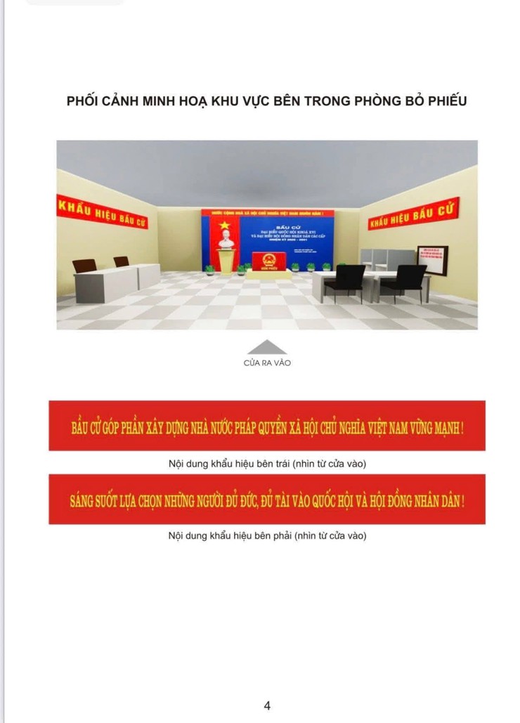 HƯỚNG DẪN CÔNG TÁC TRANG TRÍ ĐỊA ĐIỂM BỎ PHIẾU BẦU CỬ ĐẠI BIỂU QUỐC HỘI KHOÁ XVI VÀ ĐẠI BIỂU HĐND CÁC CẤP NHIỆM KỲ 2026-2031- Ảnh 5.