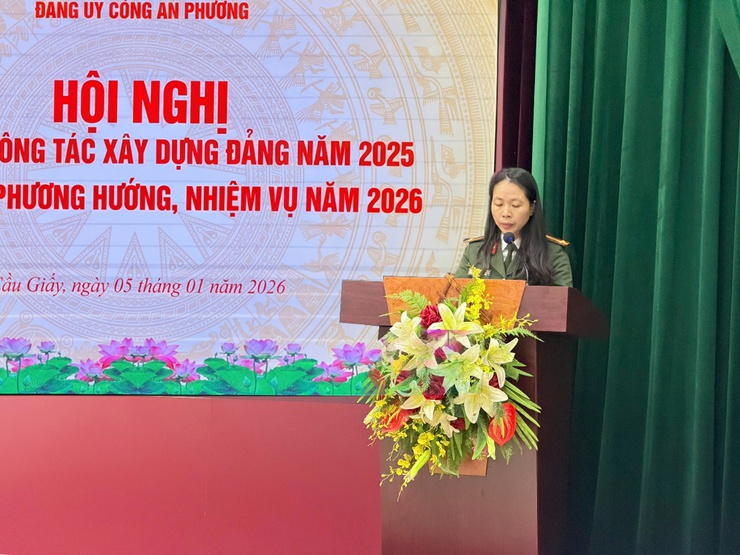 Đảng ủy Công an phường Cầu Giấy tổ chức Hội nghị tổng kết công tác xây dựng Đảng năm 2025, triển khai nhiệm vụ năm 2026- Ảnh 1.