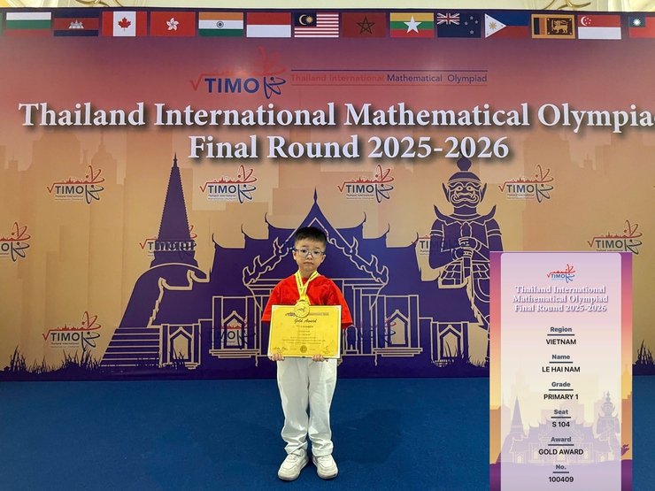 Học sinh Trường Tiểu học Quang Minh B giành Huy chương Vàng Olympic Toán học quốc tế TIMO- Ảnh 2.