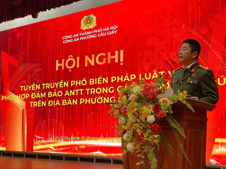 Công an phường Cầu Giấy tổ chức Hội nghị tuyên truyền, phổ biến pháp luật và phối hợp bảo đảm an ninh, trật tự trong các cơ sở lưu trú- Ảnh 3.