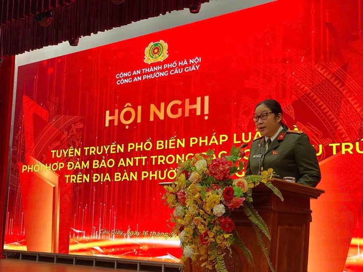 Công an phường Cầu Giấy tổ chức Hội nghị tuyên truyền, phổ biến pháp luật và phối hợp bảo đảm an ninh, trật tự trong các cơ sở lưu trú- Ảnh 4.