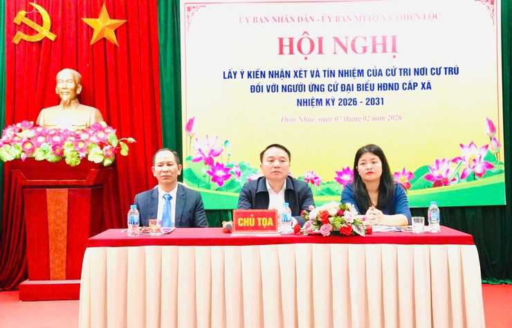 UBND – Ủy ban MTTQ Việt Nam xã Thiên Lộc tổ chức hội nghị lấy ý kiến cử tri nơi cư trú đối với người ứng cử đại biểu HĐND xã Thiên Lộc nhiệm kỳ 2026 - 2031- Ảnh 6.