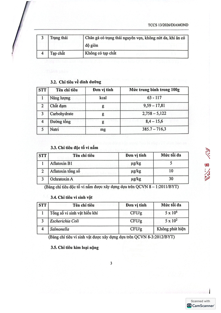 Bản tự công bố sản phẩm Chân gà ngâm xả tắc xoài- Ảnh 13.