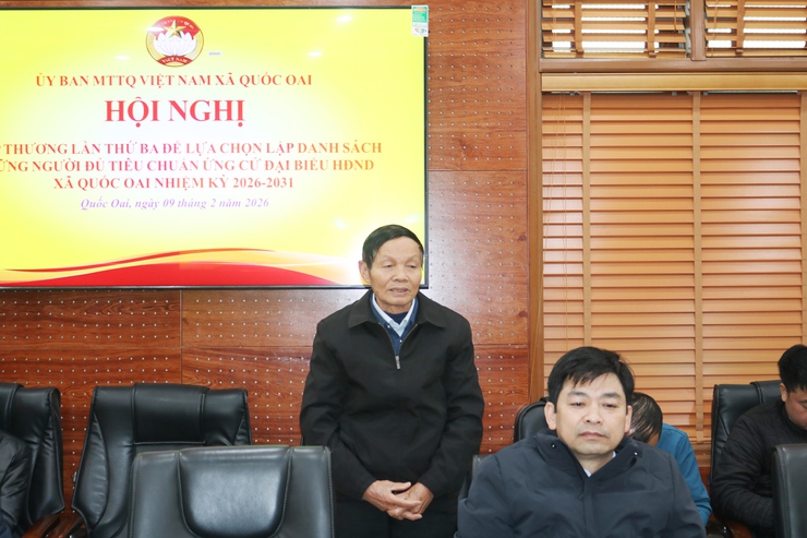 XÃ QUỐC OAI TỔ CHỨC HỘI NGHỊ HIỆP THƯƠNG LẦN THỨ BA, THỐNG NHẤT DANH SÁCH NGƯỜI ỨNG CỬ ĐẠI BIỂU HĐND NHIỆM KỲ 2026–2031- Ảnh 4.