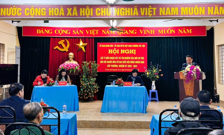 Phường Tây Tựu hoàn thành lấy ý kiến cử tri nơi cư trú đối với người ứng cử đại biểu HĐND cấp phường- Ảnh 1.