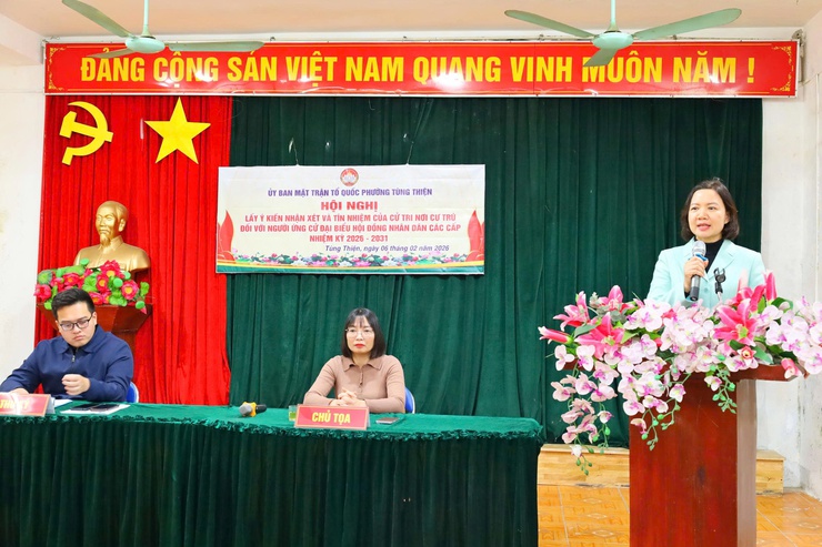 Phường Tùng Thiện hoàn thành lấy ý kiến nhận xét đối với người ứng cử đại biểu HĐND tại các tổ dân phố- Ảnh 1.